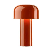 flos - lampe led bellhop avec batterie - rouge brique/abat-jour ø12,5cm/micro-usb-c/h 21cm/avec interrupteur/gradateur 4-grades/led 2,5w 250lm 2700k..