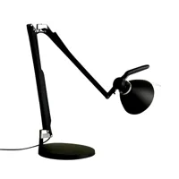 luceplan - lampe de bureau 100w  fortebraccio tavolo - noir/soft/avec pied de table et interrupteur/lxpxh 23,6x35,5x44cm
