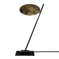 catellani & smith - lampe de table led lederam t1 - or/barre noire/pxh 22x41cm/base noir/câble noir/cob led 1x10w/300ma/110-240v/1441lm/2700k/cri80/di