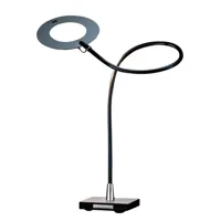 catellani & smith - lampe de table led giulietta t - nickel/bague ø9cm/3-step touch-less gradateur/structure noire/adaptateur usb/incl. led 4w 5v 3000