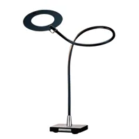 catellani & smith - lampe de table led giulietta t - noir/bague ø9cm/3-step touch-less gradateur/structure noire/adaptateur usb/incl. led 4w 5v 3000k 