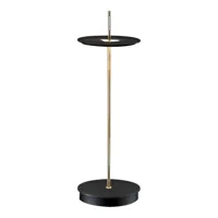 catellani & smith - lampe de table avec batterie led giulietta be t - laiton noir/h x ø 37x13cm/base noir/led 1x2,8w/5v/283lm/2700k/cri>90/gradateur à