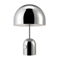 tom dixon - lampe de table bell - chrome miroir/brillant/h x ø 44x28cm/câble noir