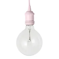 bloomingville - suspension - rose/câble étoffe 290cm/sans ampoule