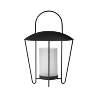 ferm living - lanterne abri - noir/revêtu par poudre/h x ø 44,5x30cm