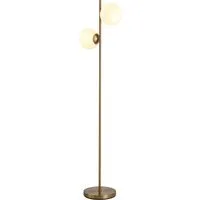 homcom lampadaire moderne métal avec abat-jour verre vers différentes directions interrupteur à pied e27 salon chambre chevet ? 28 x 165 cm or