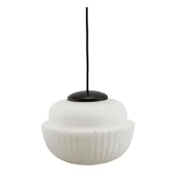 lampe suspension acorn large noir et blanc diam 29 cm