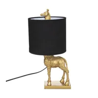 lampe à poser girafe en résine et métal doré h 42 cm