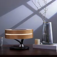 lampe de chevet ronde "horizon" avec enceinte & chargeur sans fil - dimmable tactile - silamp