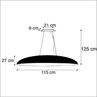 lampe à suspension industrielle noire avec or 115 cm - magna