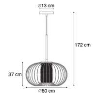 lampe à suspension design or avec noir 60 cm - marnie