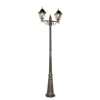 lanterne d'extérieur vintage bronze 220 cm 2 lumières - antigua