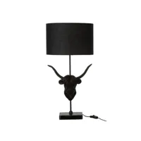 paris prix - lampe à poser design "buffle" 62cm noir