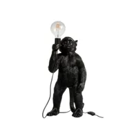 paris prix - lampe à poser design singe debout 51cm noir