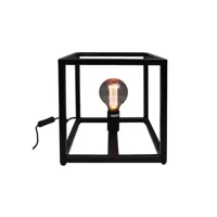 fremont - lampe de table carré - fer - thermolaqué noir - 26 x 26 x 26 cm