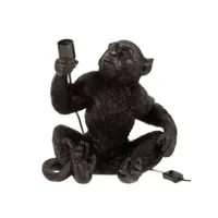 paris prix - lampe à poser déco singe assis 37cm noir
