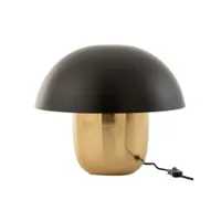 paris prix - lampe à poser champignon métal 50cm noir & or