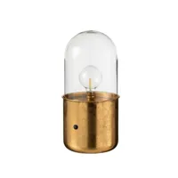 paris prix - lampe à poser design en verre bulb 41cm or