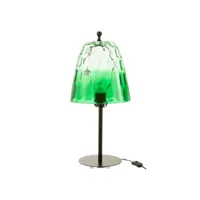 paris prix - lampe à poser en verre océane 58cm vert