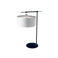 elstead balance lampe de table avec abat-jour rond, noir, nickel poli