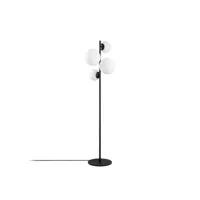 lampadaire 4 lampes sphériques chaga h163cm verre blanc et métal noir