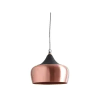 lampe suspension en métal laqué et bois cuivre