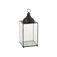 paris prix - lanterne design en verre hagrid 85cm noir