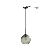 paris prix - lampe suspension en verre boule pois 40cm gris