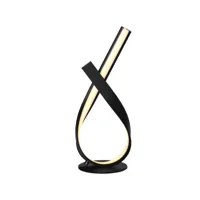 lampe à poser design contemporain - lampe de table design spirale - dim. 21l x 15l x 43h cm - alu. noir led blanc chaud