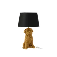 lampe chien assis rsine or