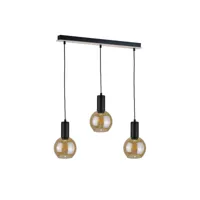 keter lighting - 2026 jantar bar suspension plafonnier bois, 60cm, 3x e27