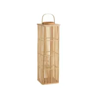 paris prix - lanterne déco en bambou longue 89cm naturel