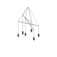 ideal lux pop - suspension de plafond à 6 ampoules, noir