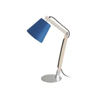 lofoten - lampe de bureau articulé bois naturel et bleu 90370