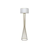 lampadaire lampe lumière luminaire hauteur 155 cm e27 laiton par blanc helloshop26 03_0007289
