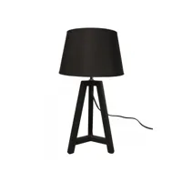 lampe de table ou chevet trépied - bambou - noir - 44x24x24 cm - omar omar coloris noir