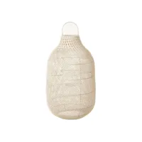paris prix - lanterne cylindrique rotin 78cm blanc