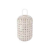 paris prix - lanterne design avec anse cylindre 70cm blanc