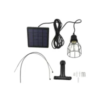 lampes solaires e27 led avec lampe à cage métallique suspendue pour l'éclairage du jardin, de la cour et du foyer - 5v