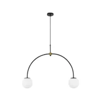 lampe de plafond à boules en verre - lampe suspendue à 2 bras - josephine noir