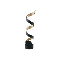 lampe led design helix noire et dorée en aluminium
