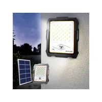 projecteur led 100w panneau solaire portable 2000 lumens télécommande inluminatio m
