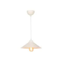 lustre lampe lumière suspendu suspension hereford en plastique hauteur 48 cm e27 blanc par crème helloshop26 03_0007497