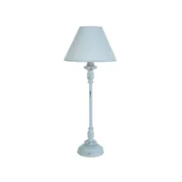 evry - lampe de chevet colonne métal gris et bleu 63780