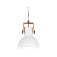 vidaxl lampe suspendue industrielle 25 w blanc rond manguier 32 cm e27 320846