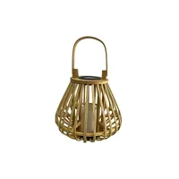 lanterne solaire décorative havane small bois clair bambou h38cm