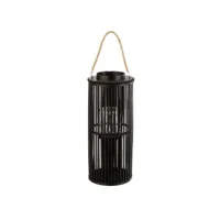 paris prix - lanterne déco en bambou tube 60cm noir