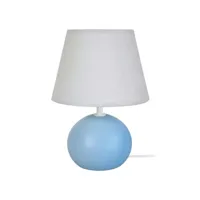 boule bois - lampe de chevet globe bois bleu et gris 64627