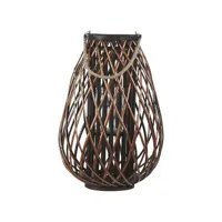 lanterne décorative marron en bois de saule 60 cm kiusiu 211229