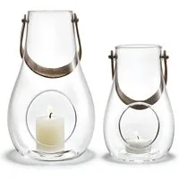 holmegaard - design with light lanterne (ensemble de 2) h 16 cm + 25 cm, transparent